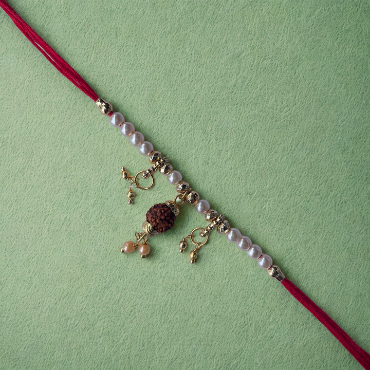 Buy RudraBond Divine Rakhi with Rudraksha and Pearls Online