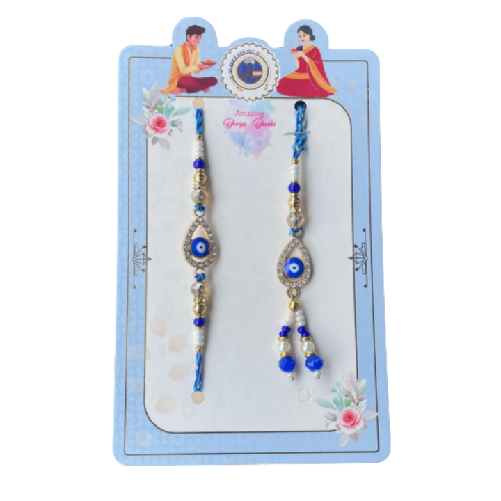 Nazar Raksha - Designer Evil Eye Rakhi with Ferrero Rocher Chocolate Gift Pack (4 pieces) , 50 g