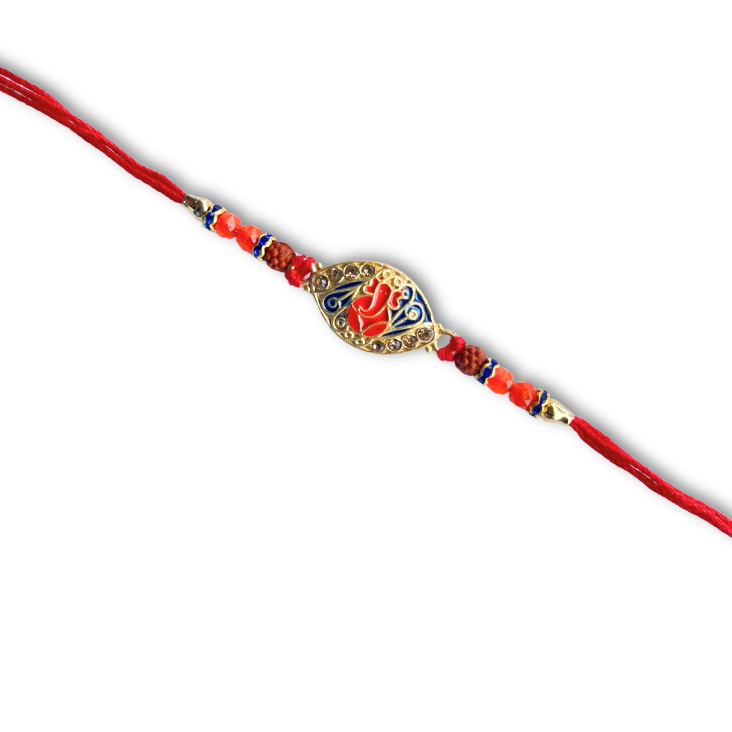 Ganesh Rudraksha Rakhi with Cadbury Dairy Milk Chocolate Bar , 21 g