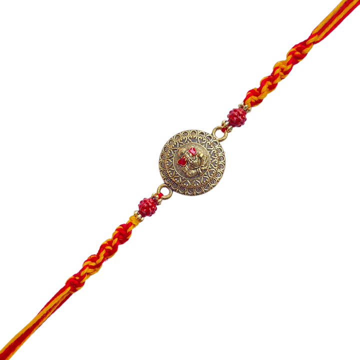 Antique Ganesha Rakhi With Nestle Kitkat Choco Coated Wafer Bar , 28.5 g