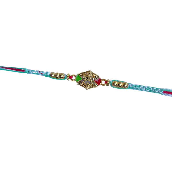 Golden Krishna Rakhi With Snickers Peanut Filled Chocolate Bar, 20 g