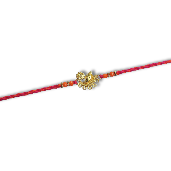 Antique Gold Paisley Rakhi with Bounty Milk Chocolate Bar - Coconut Filled, 57 g