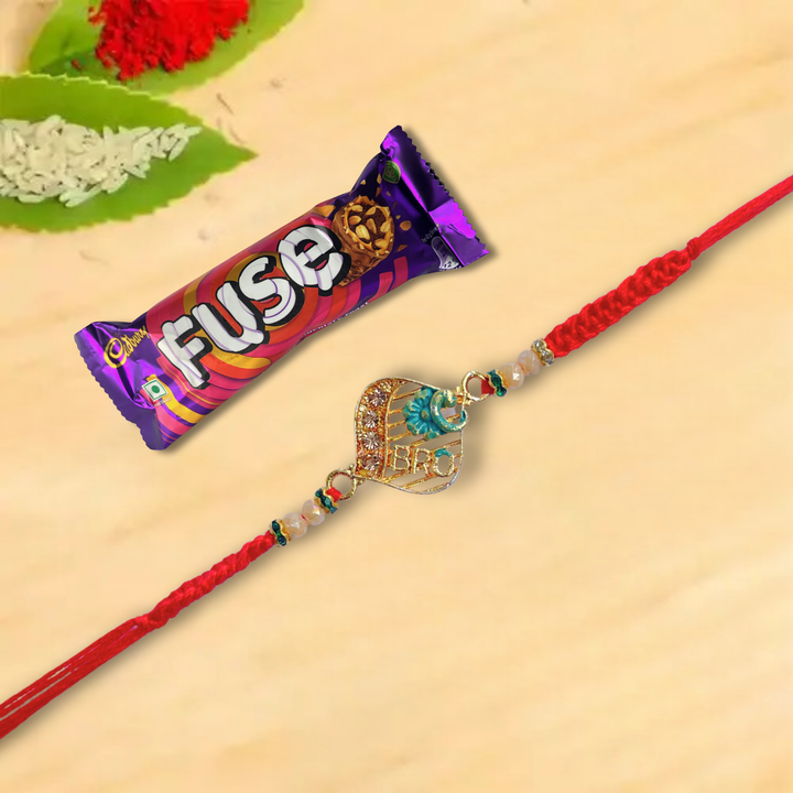 Stylish Bro Rakhi With Cadbury Fuse Chocolate Bar, 21 g
