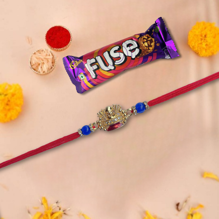 Divine Shivling Rakhi With Cadbury Fuse Chocolate Bar, 21 g