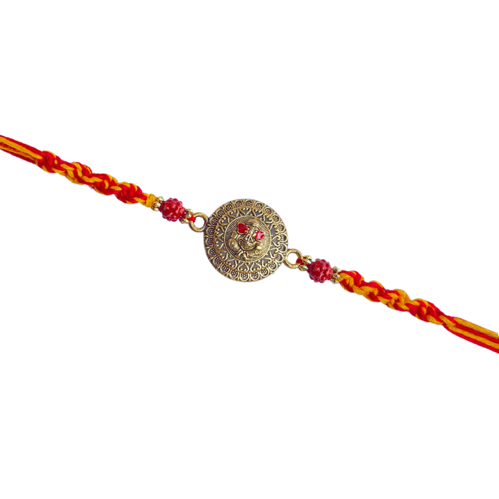 Antique Ganesha Rakhi with Haldiram's Soan Papdi, 250 g Pouch