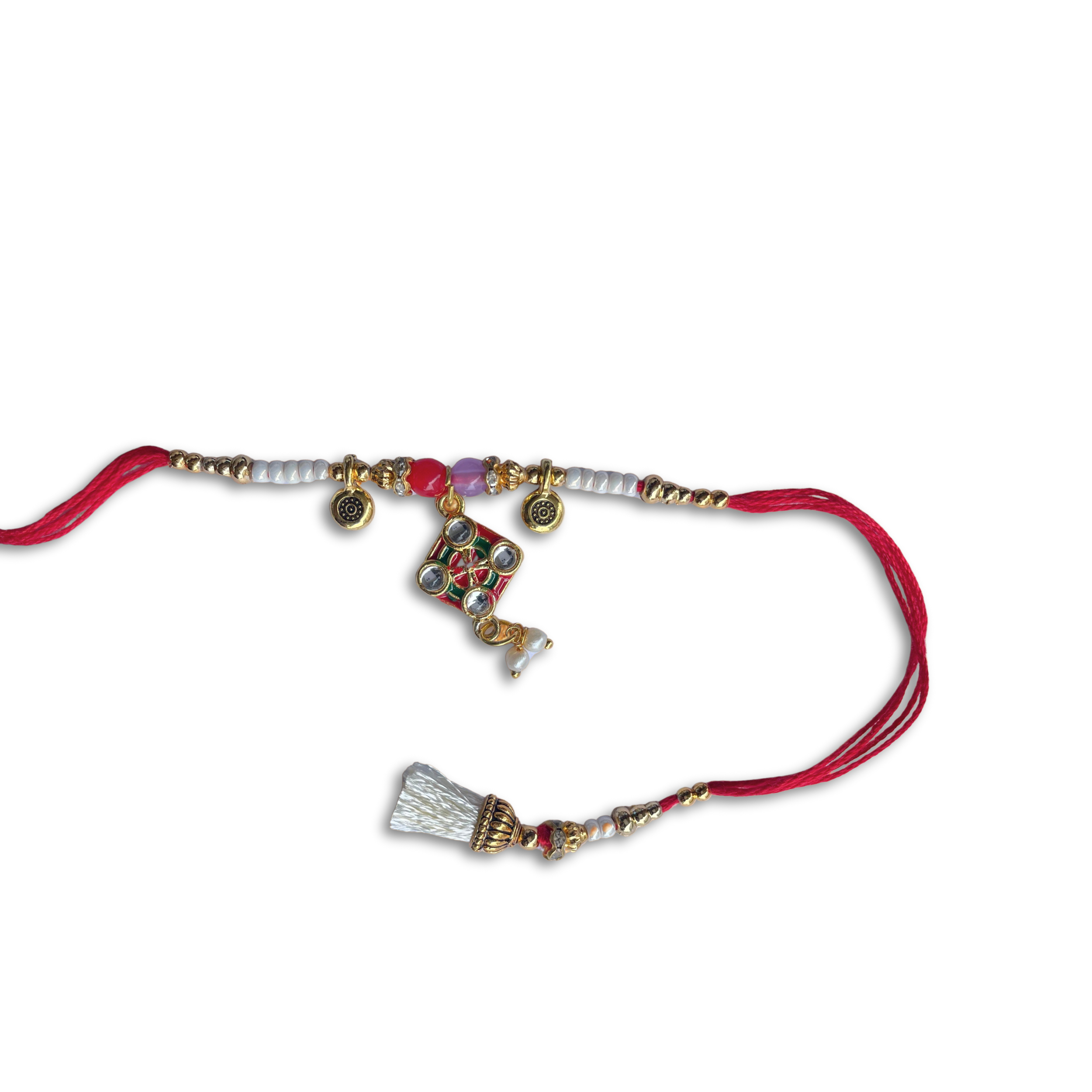 Divine Kalasham Sacred Charm Rakhi with Haldiram's Soan Papdi, 250 g Pouch