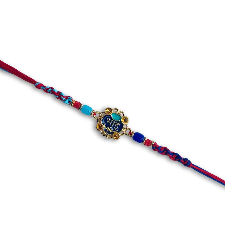 Elegant Blue "Bhai" Rakhi with Premia Kaju, 200 g