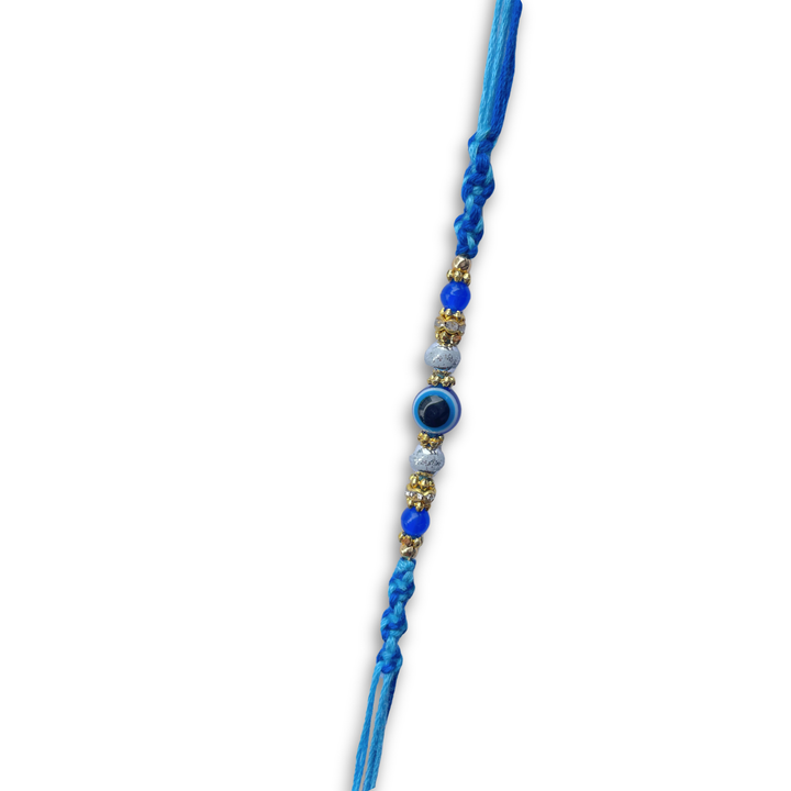 Blue Evil Eye Rakhi with Premia Badam (Almonds): 200 g