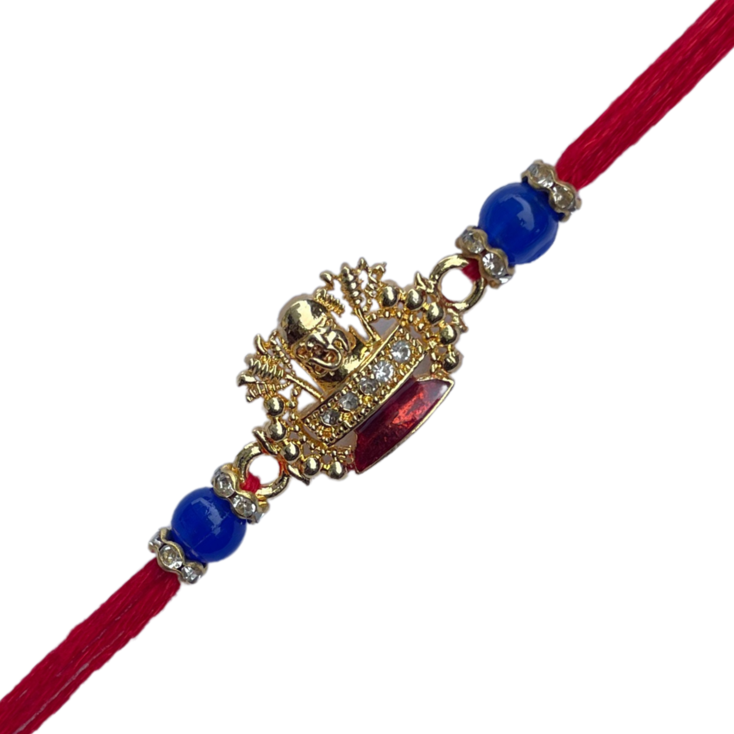 Divine Shivling Rakhi with Kundan & Bead Accents