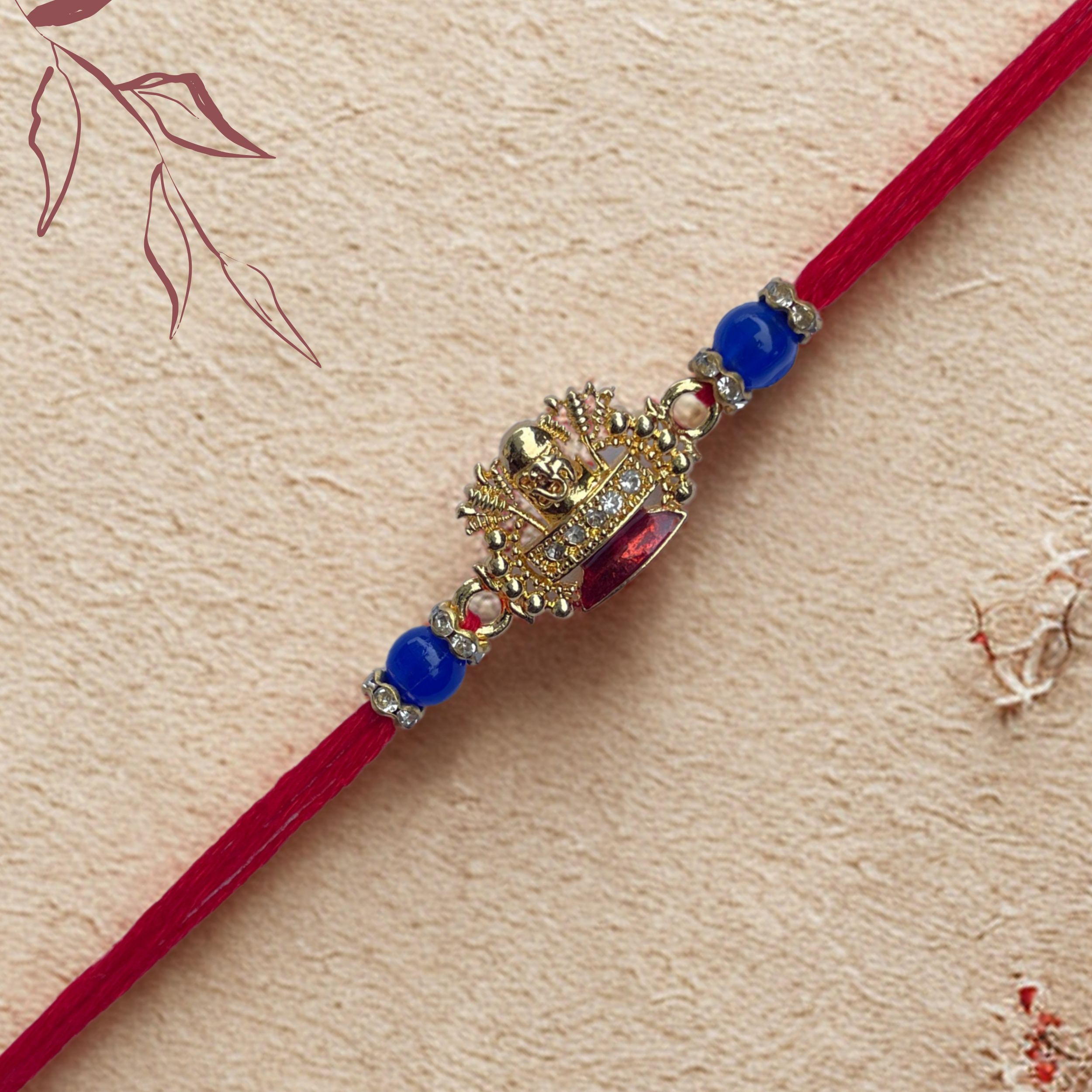 Divine Shivling Rakhi with Kundan & Bead Accents