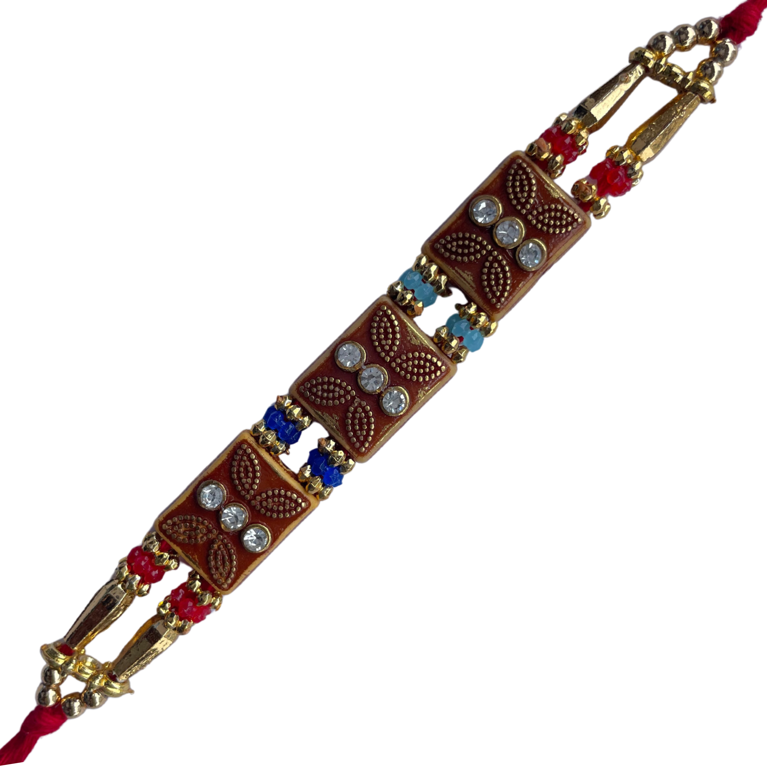 Traditional Butterfly Motif Rakhi with Stone Detailing