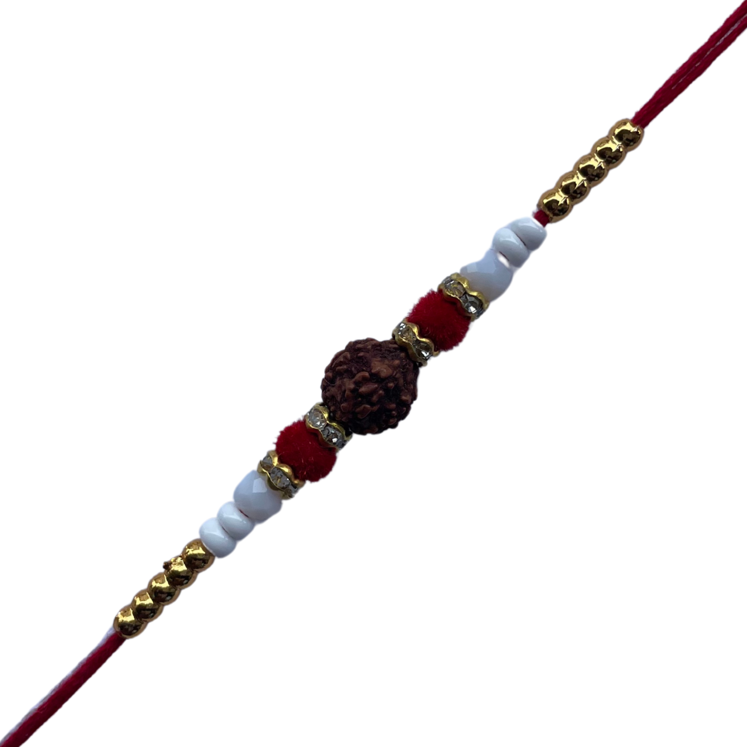 Traditional Rudraksha Rakhi with Red Thread