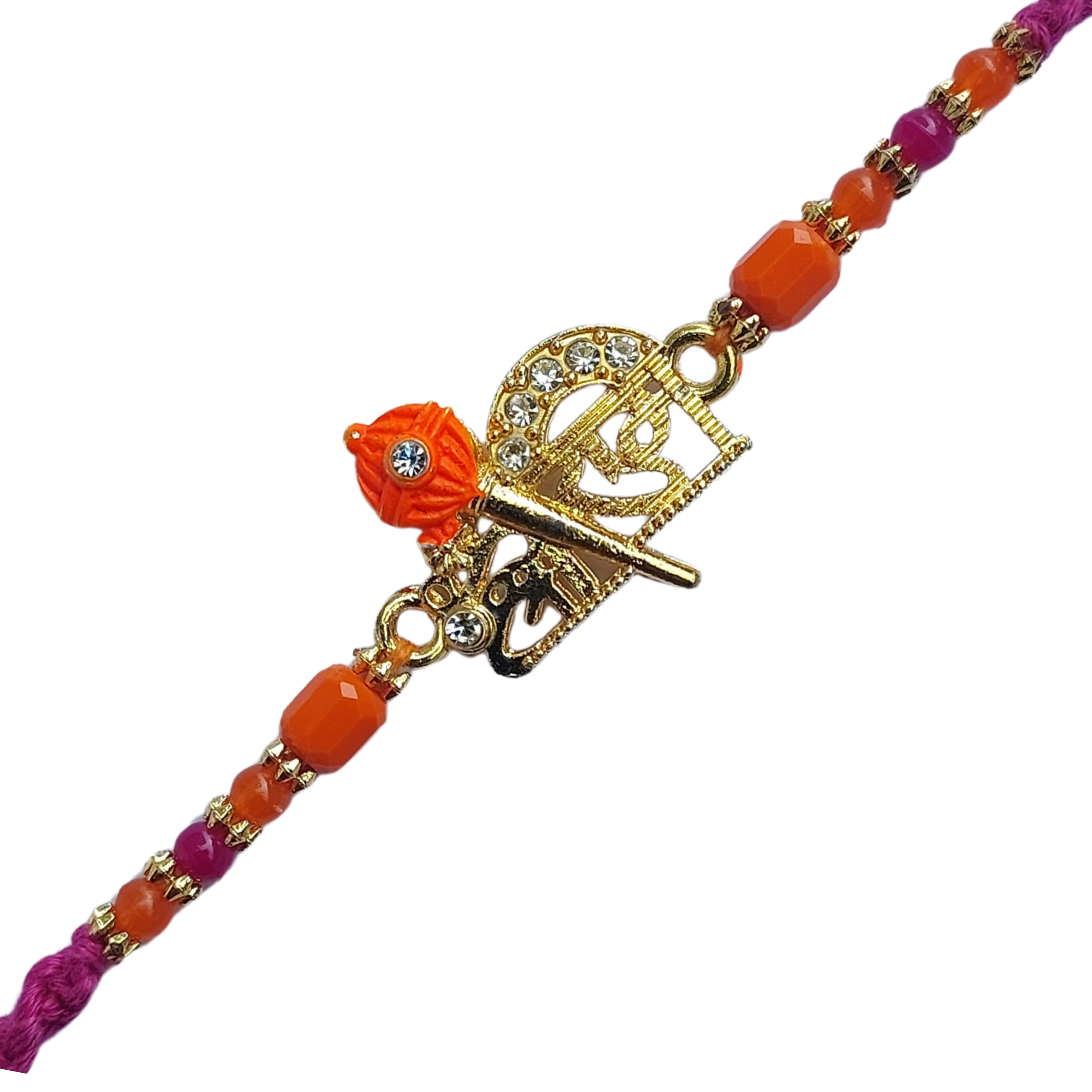 Shree Ram Rakhi with Floral Accent and Beads