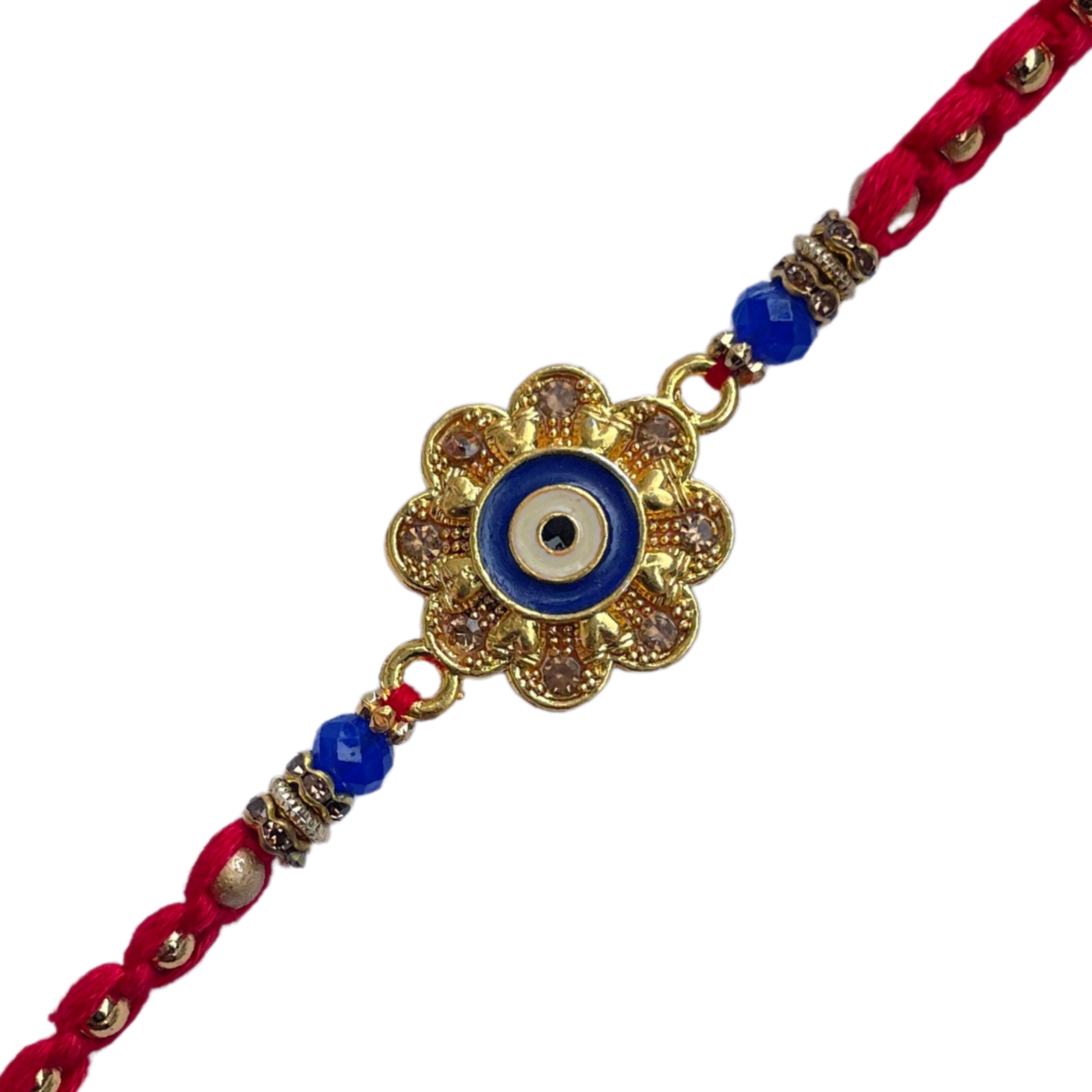 Evil Eye Designer Rakhi with Floral Charm