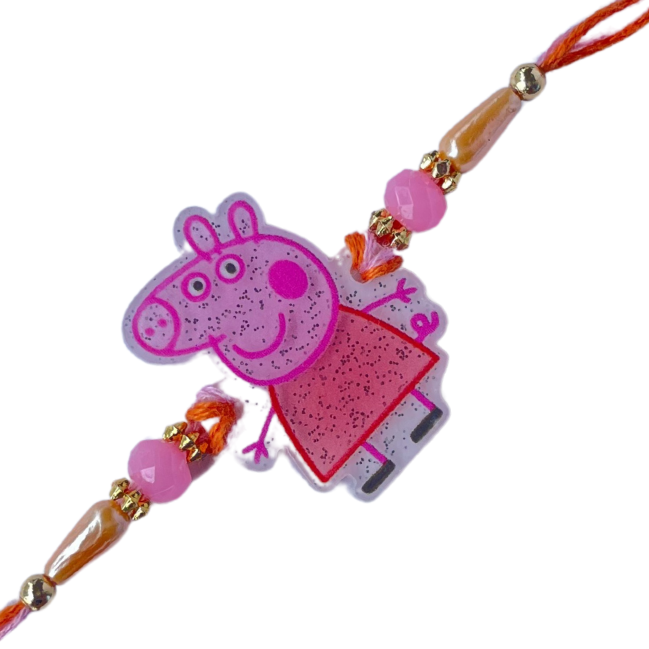 Peppa Pig Kids Rakhi with Beads & Glitter Charm