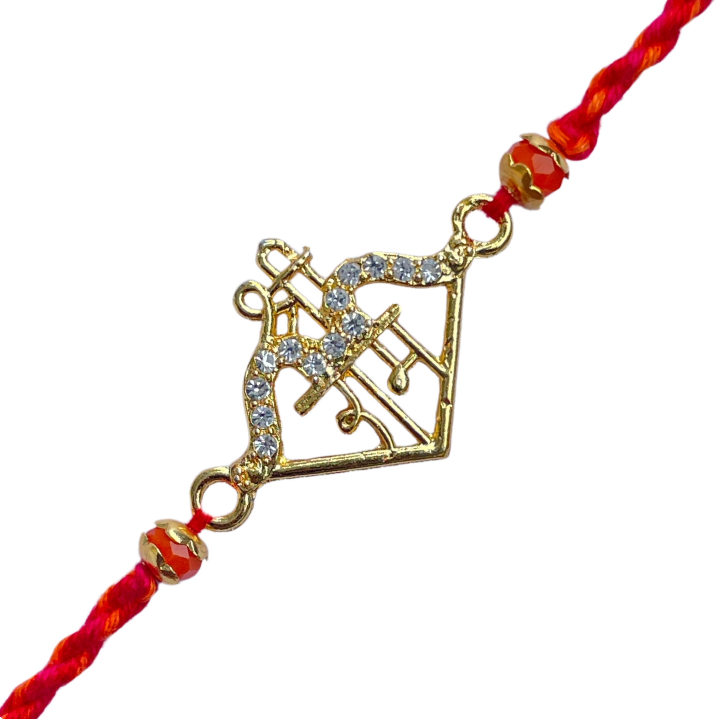 Shree Ram Designer Rakhi with Divine Symbol & Crystals