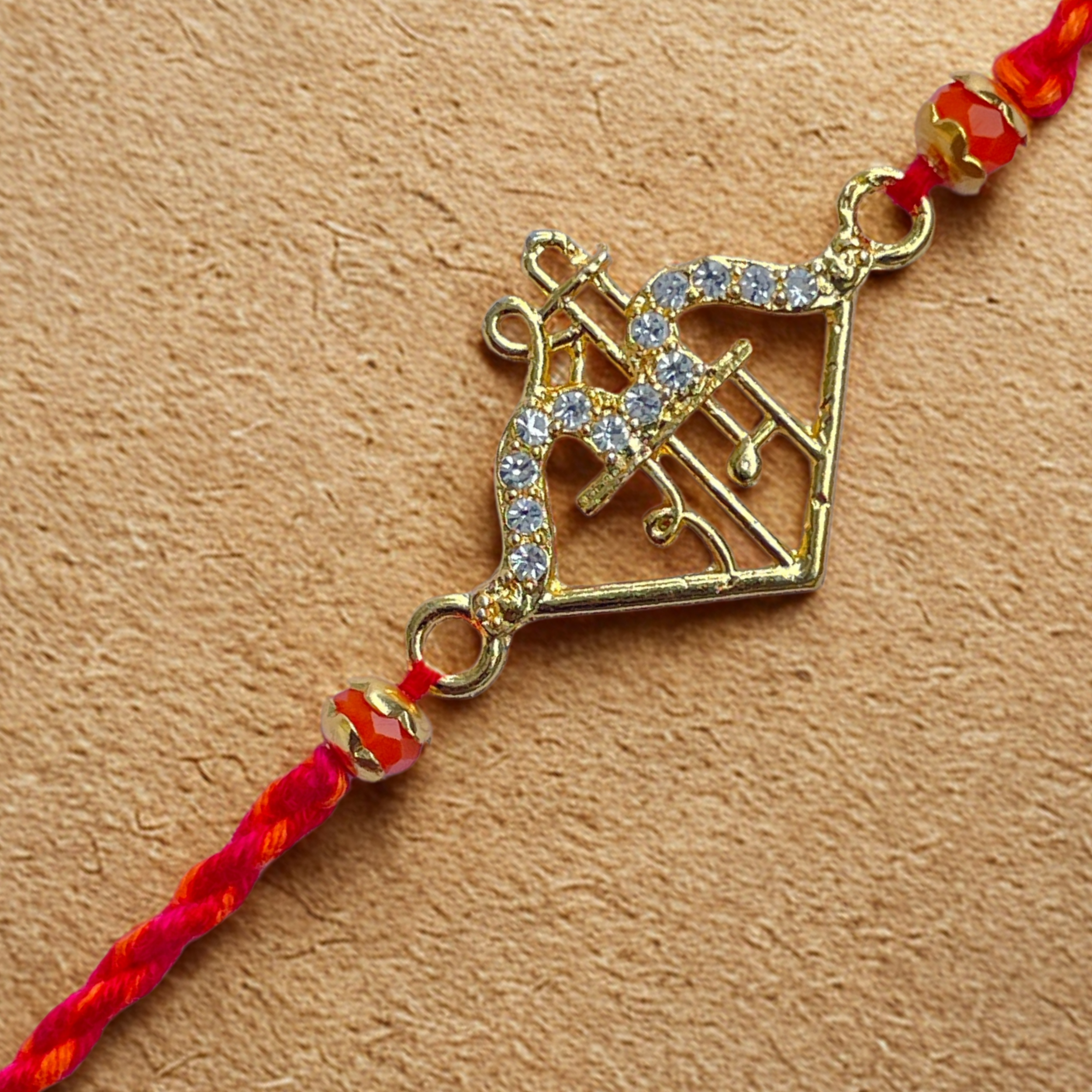 Shree Ram Designer Rakhi with Divine Symbol & Crystals