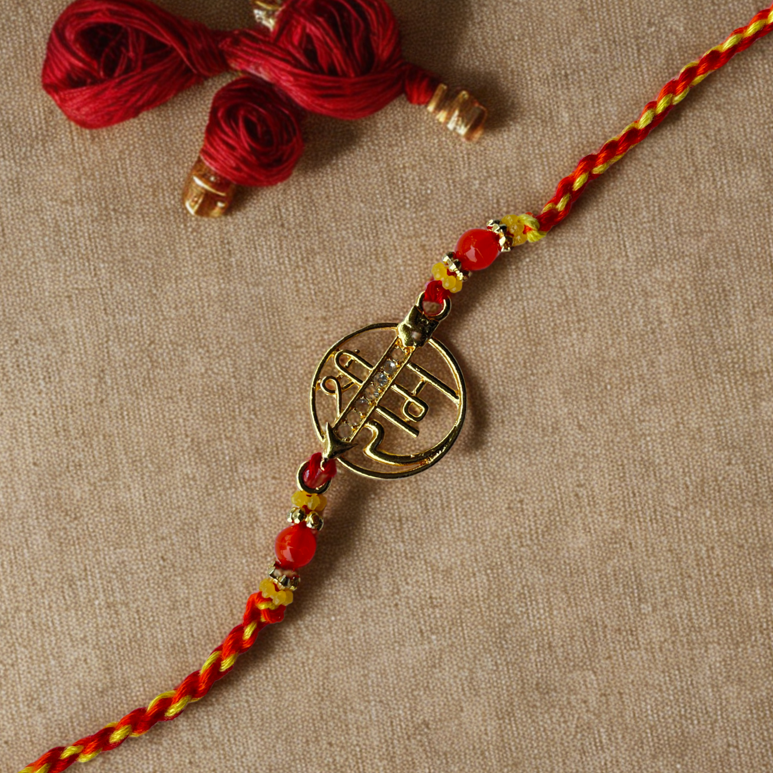 Shree Ram Rakhi with Stone & Bead Detailing