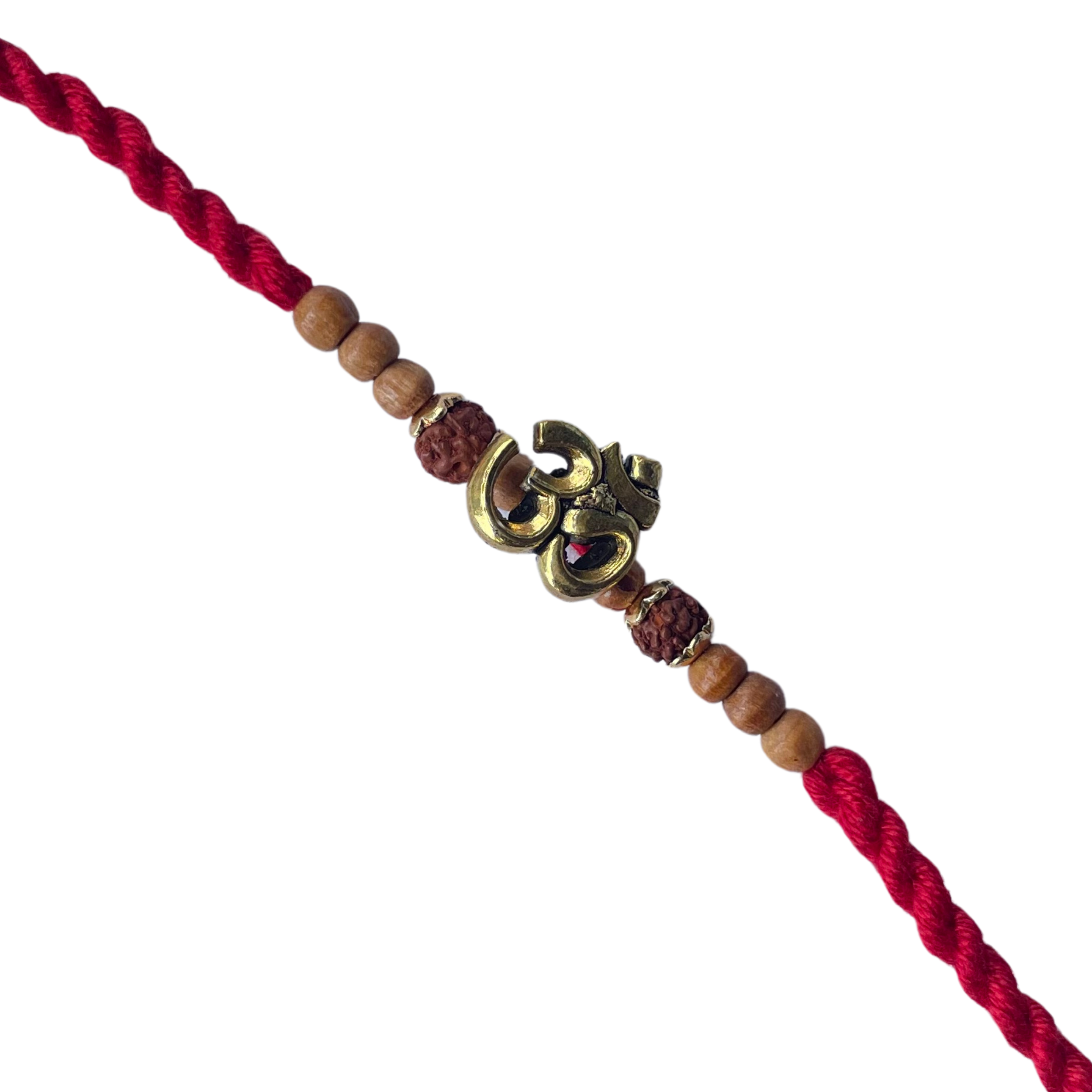 Om Shakti Rakhi - Rudraksha and Om Thread Rakhi for Brothers