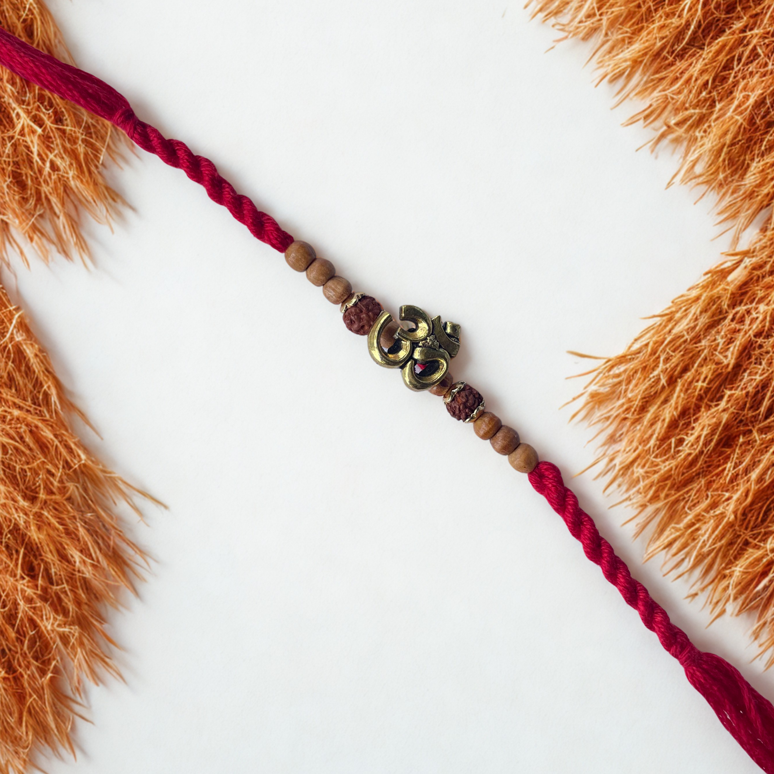 Om Shakti Rakhi - Rudraksha and Om Thread Rakhi for Brothers
