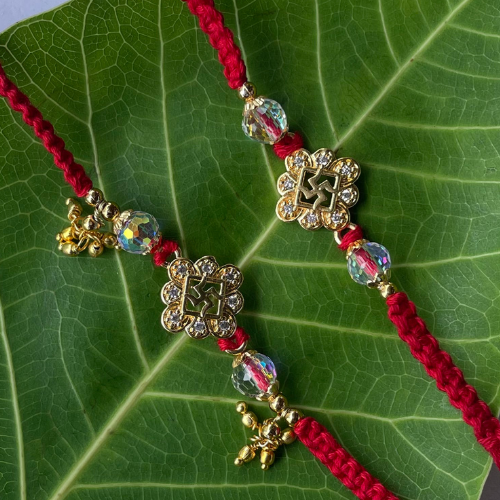 Vanar Veer Hanuman-Themed Rakhi for Bhai Bhabhi - Spiritual & Bold Design