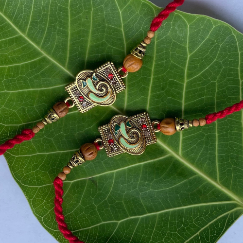 Bodhi Bond: Traditional Ganesha-Inspired Rakhi Duo for Bhai Bhabhi