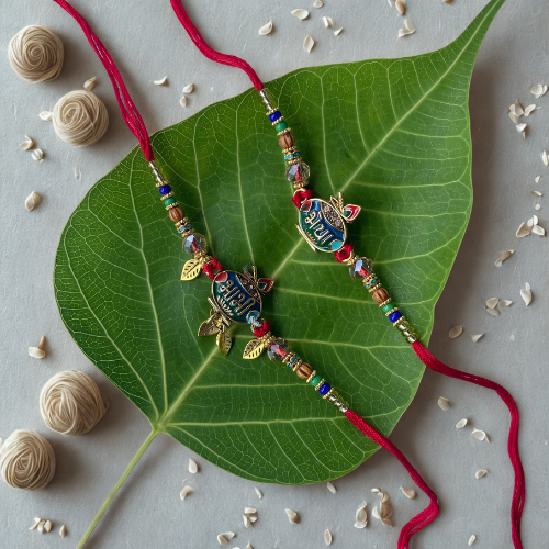 VaayuBond Eco-Friendly Rakhi for Bhai Bhabhi Inspired by Peepal Leaf and Nature