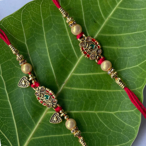 Raksha Vriksha Rakhi for Bhai Bhabhi- Nature-Inspired Bodhi Leaf Design