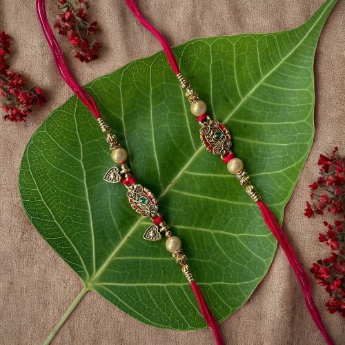 Raksha Vriksha Rakhi for Bhai Bhabhi- Nature-Inspired Bodhi Leaf Design