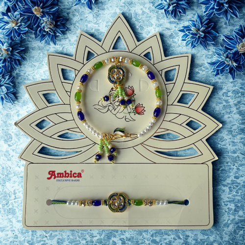 Buy Krishna Guardian Charm Rakhi Online - Designer Beaded Rakhi for Bhai Bhabhi