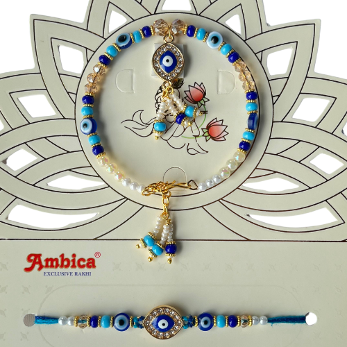 Raksha Chakra - Evil Eye Guardian Rakhi Set for Bhai Bhabhi