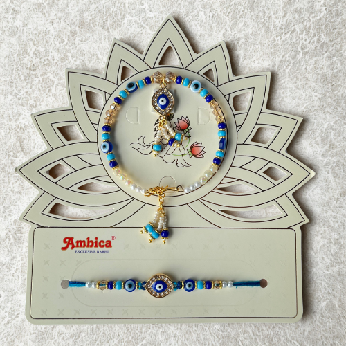 Raksha Chakra - Evil Eye Guardian Rakhi Set for Bhai Bhabhi