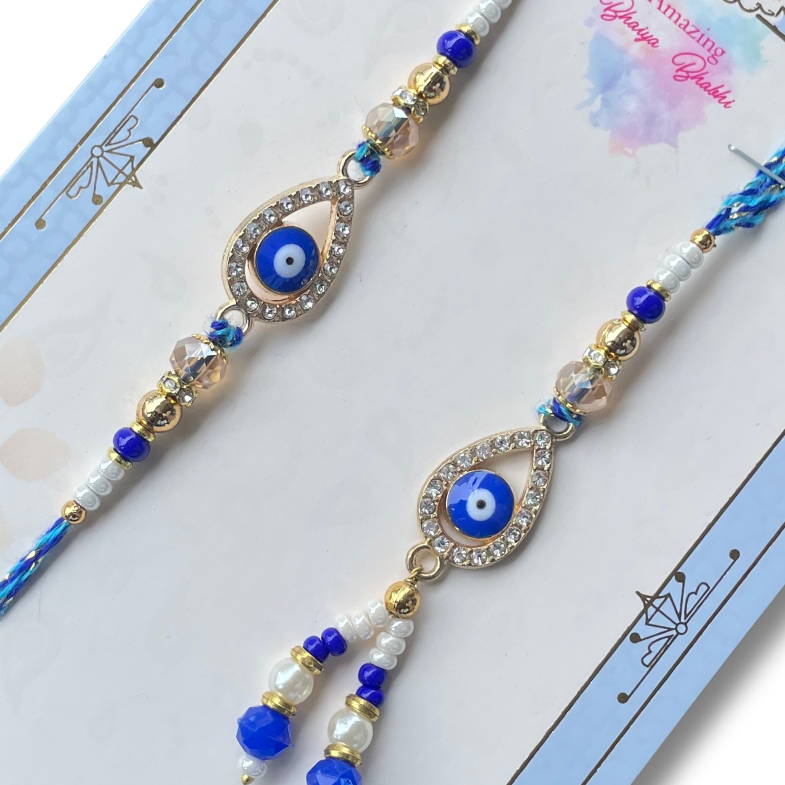 Nazar Raksha - Designer Evil Eye Rakhi for Bhai Bhabhi | Raksha Bandhan Special
