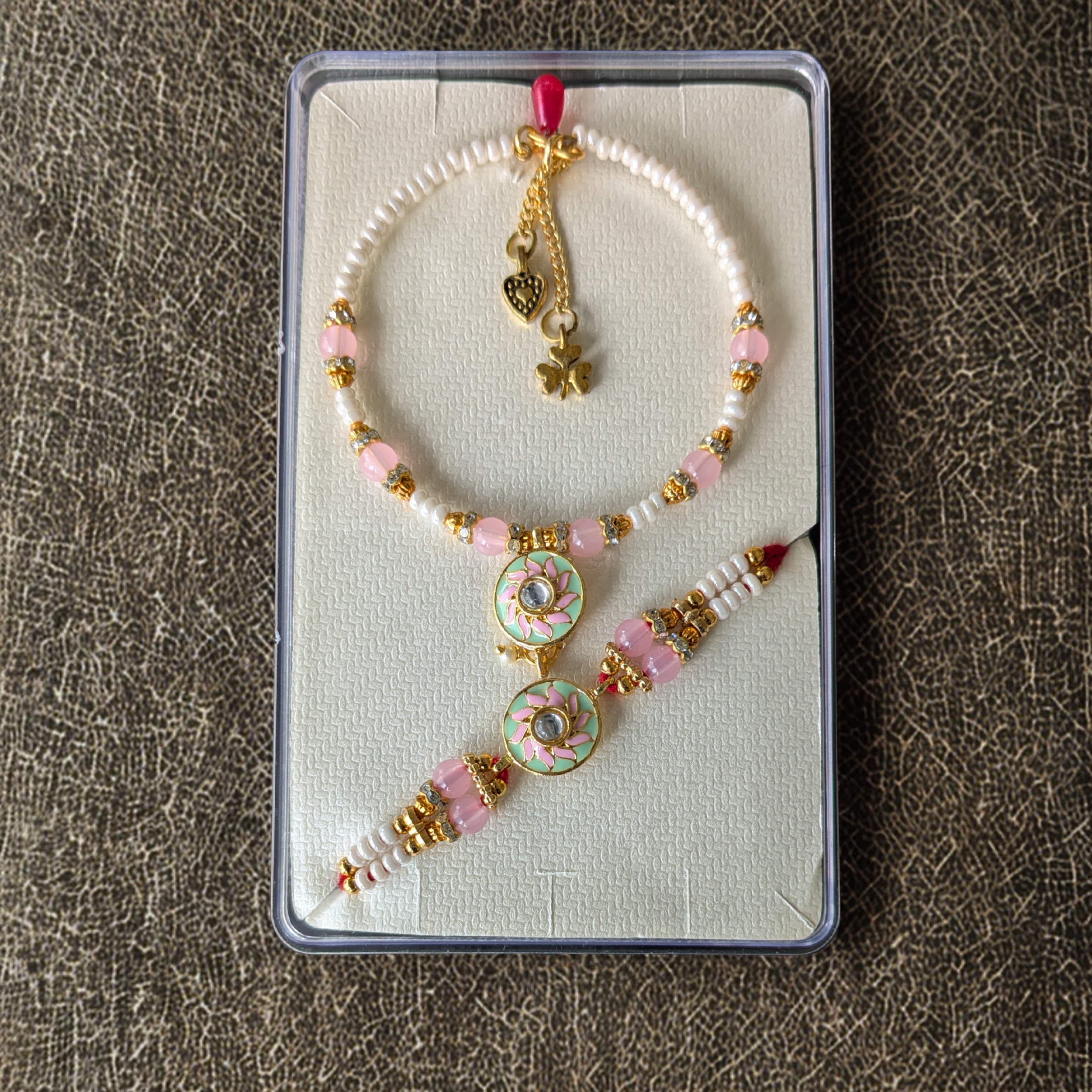 Lotus Bond: Elegant Handcrafted Rakhi with Spiritual Lotus Charm