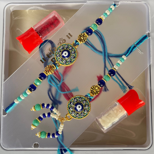 Neela Nazar Protective Rakhi - Designer Evil Eye Rakhi for Bhai Bhabhi