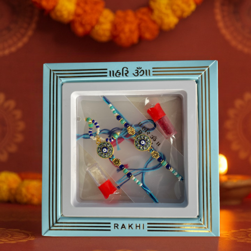 Neela Nazar Protective Rakhi - Designer Evil Eye Rakhi for Bhai Bhabhi