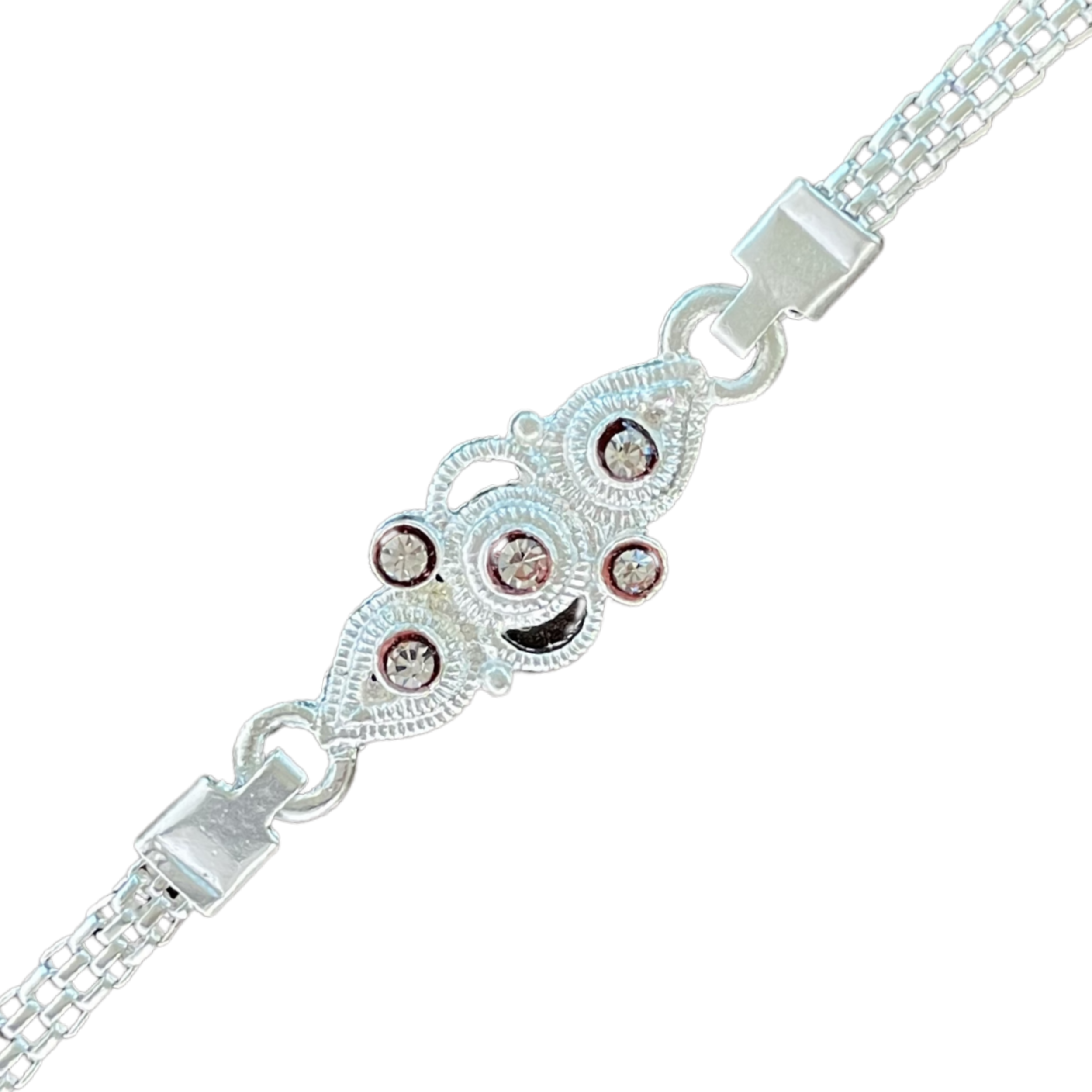 Elegant Silver Circular Pattern Rakhi for Brother