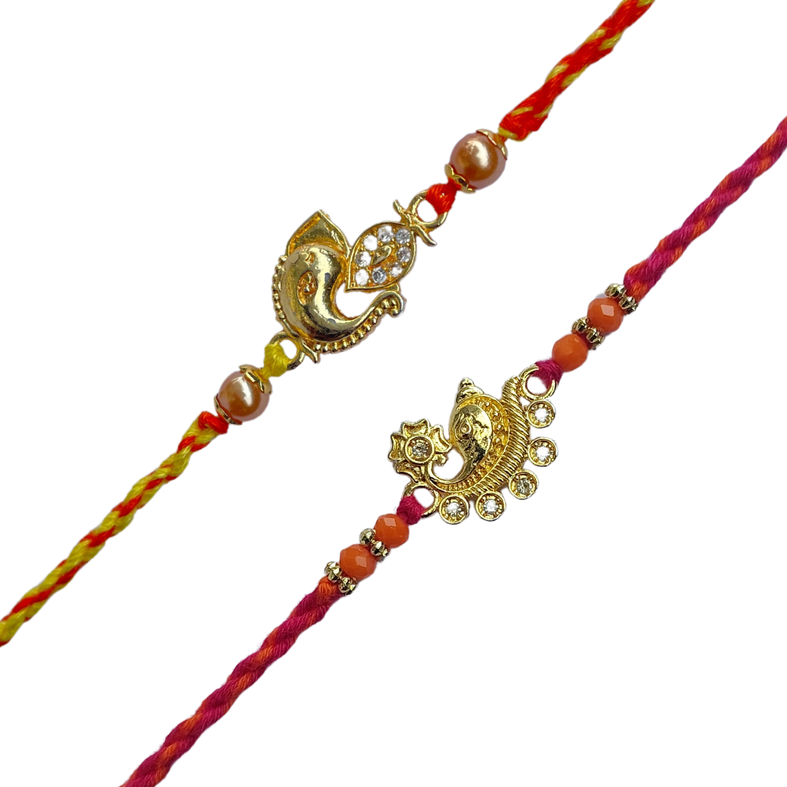 Set of 2 Traditional Paisley Designer Rakhis for Brother