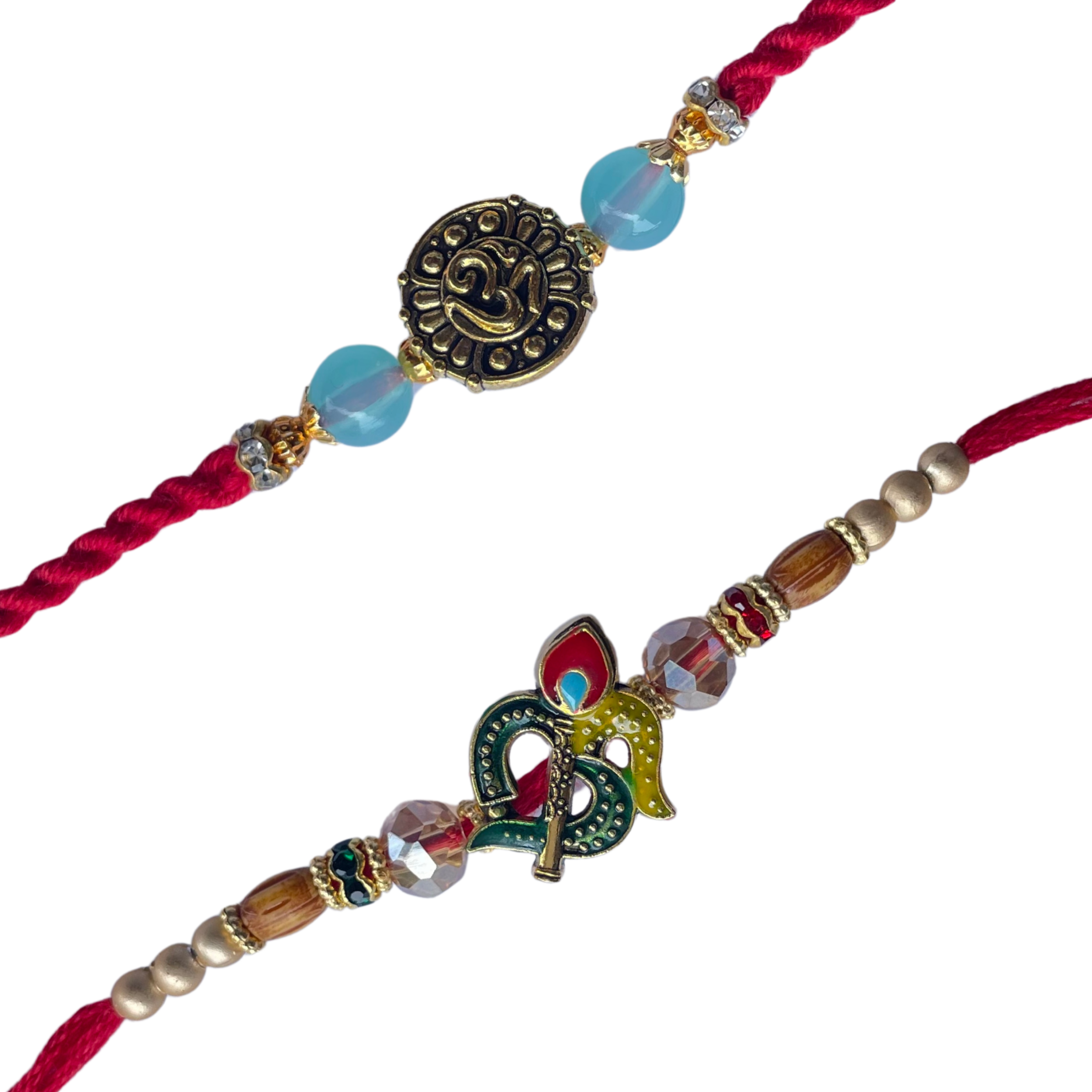 Set of 2 Om & Kalash Rakhis for Brother