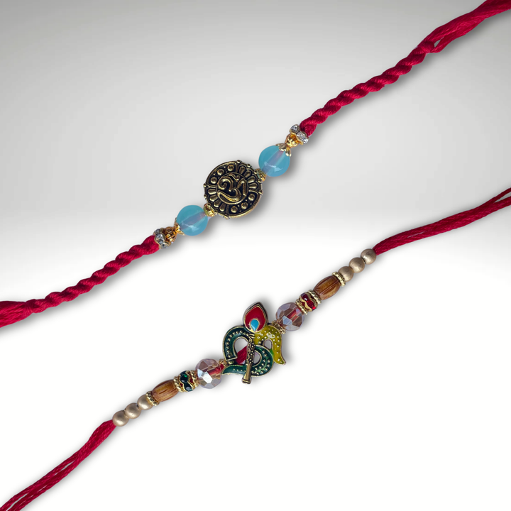 Set of 2 Om & Kalash Rakhis for Brother