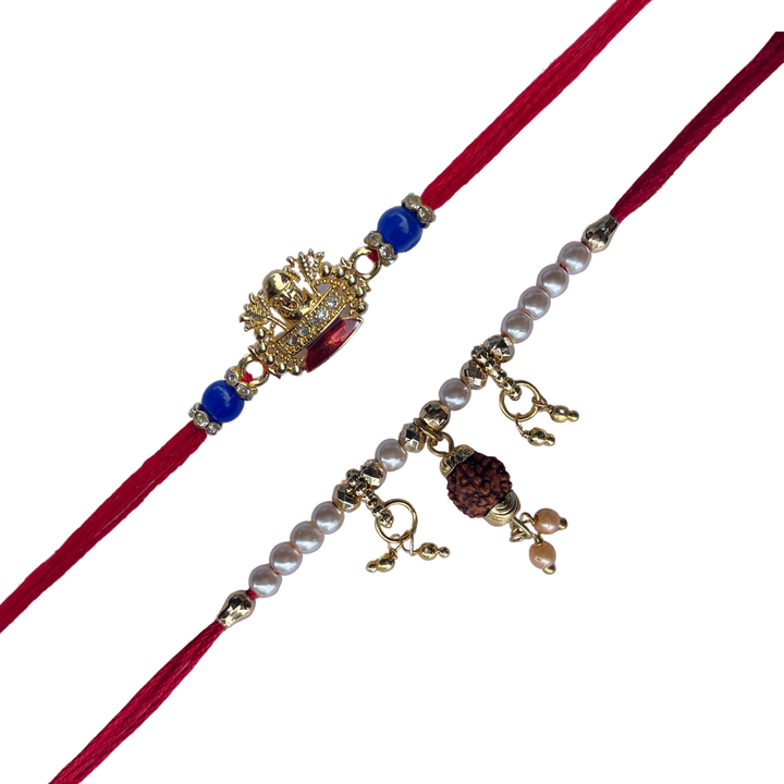 Set of 2 Divine Rakhis – Shivling & Rudraksha Combo