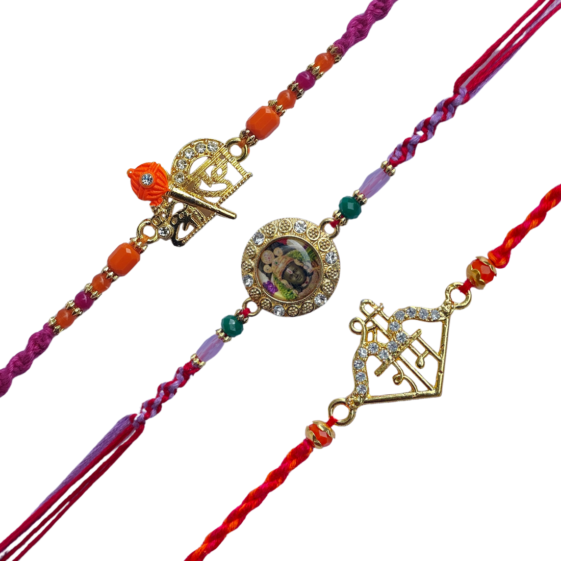 Set of 3 Divine Shri Ram Rakhi & Spiritual Rakhis