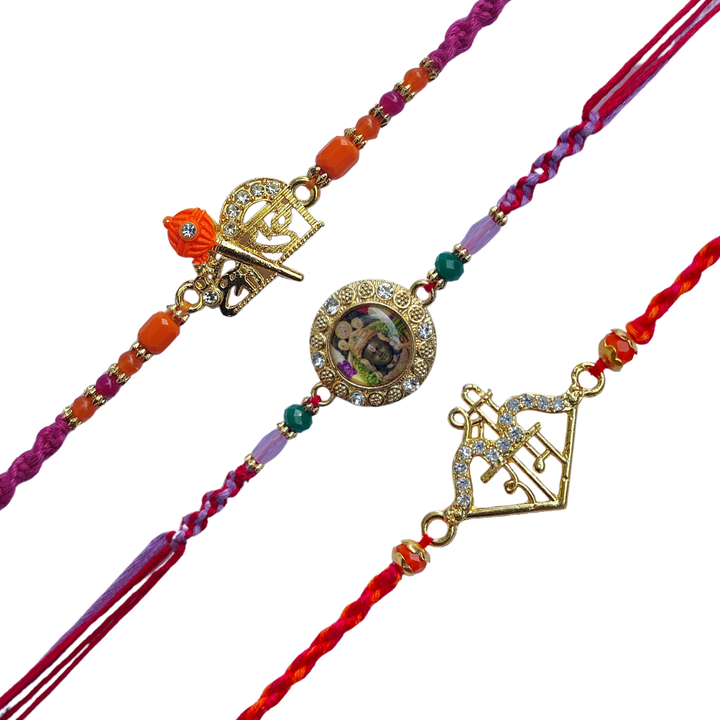 Set of 3 Divine Shri Ram Rakhi & Spiritual Rakhis