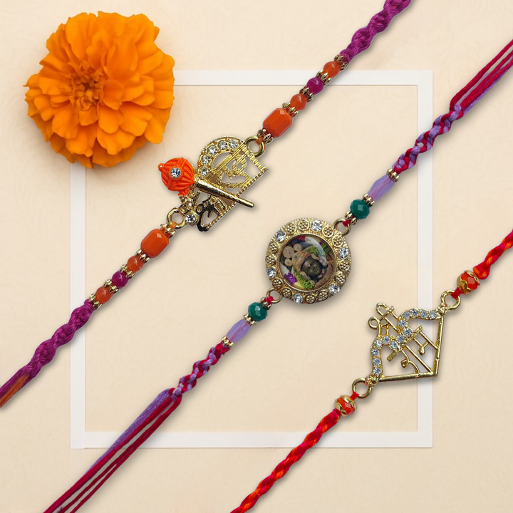 Set of 3 Divine Shri Ram Rakhi & Spiritual Rakhis